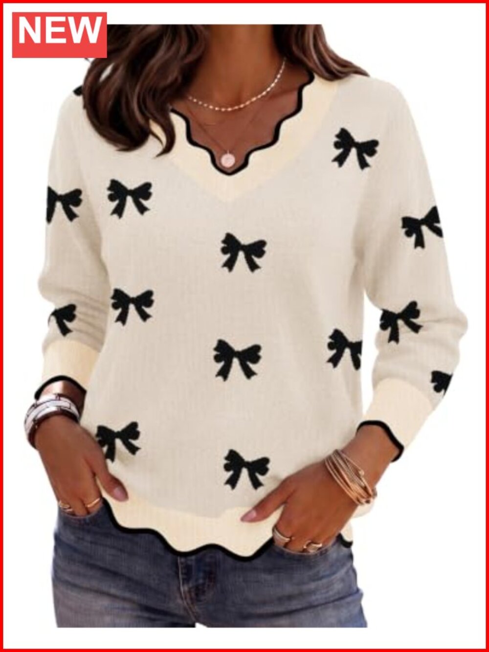 V-Neck Long Sleeve Ribbed Knit Pullover Lightweight Fall Top